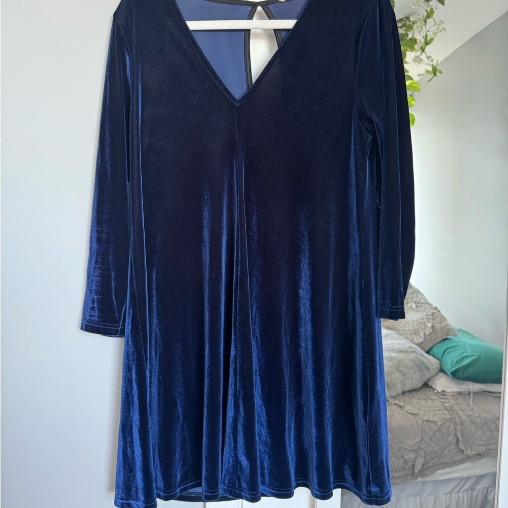 Urban Outfitters Blue Velvet Dress